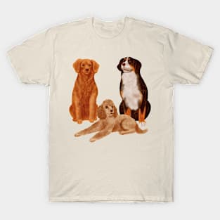 Watercolor Cute Dogs Painting T-Shirt